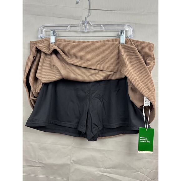 Halara Cocoa Brown High Waisted Mini Corduroy Plus Size Skirt, Size 1X - Picture 2 of 6